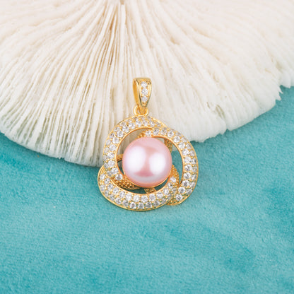 P010770 DIY 9-12mm Natural Freshwater pearl pendant accessory 925 sterling silver engagement jewelry necklace for women