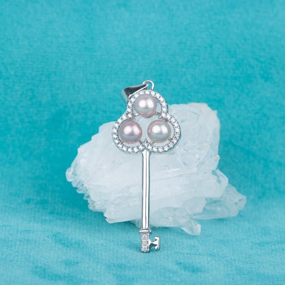 P030540 DIY 7-8mm Natural Freshwater pearl pendant accessory 925 sterling silver engagement jewelry necklace for women