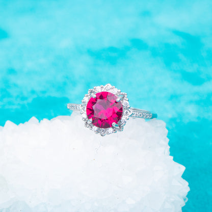 gr0009 925 sterling silver jewelry 7mm CZ stones engagement wedding rings birthday gemstone rings for woman