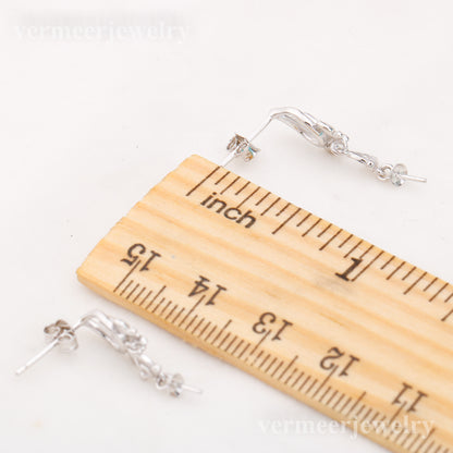 e010848 S925 pearl earring 925 sterling silver DIY 7-8mm Natural Freshwater pearl stud earring for women