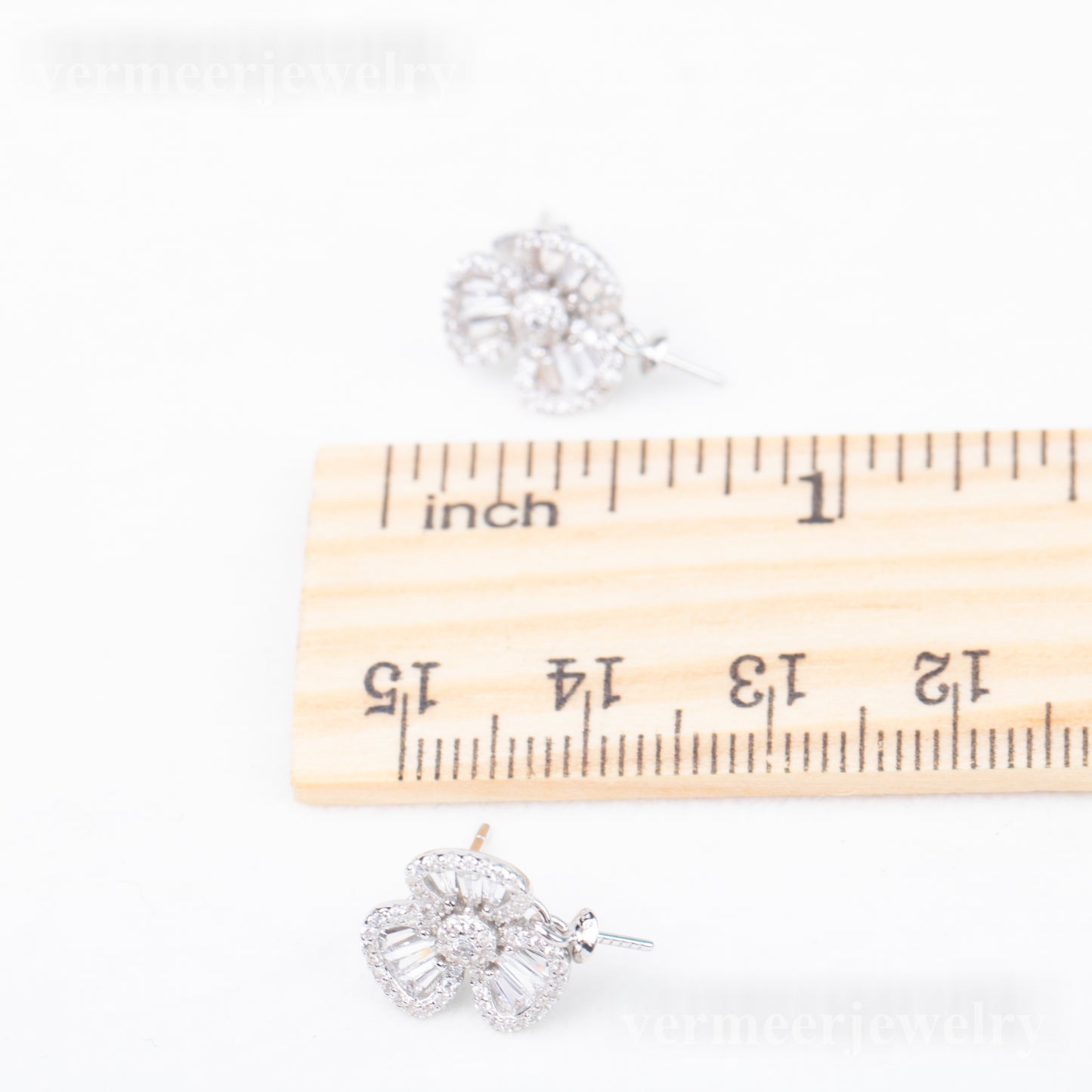 e010821 S925 pearl earring 925 sterling silver DIY 7-8mm Natural Freshwater pearl stud earring for women