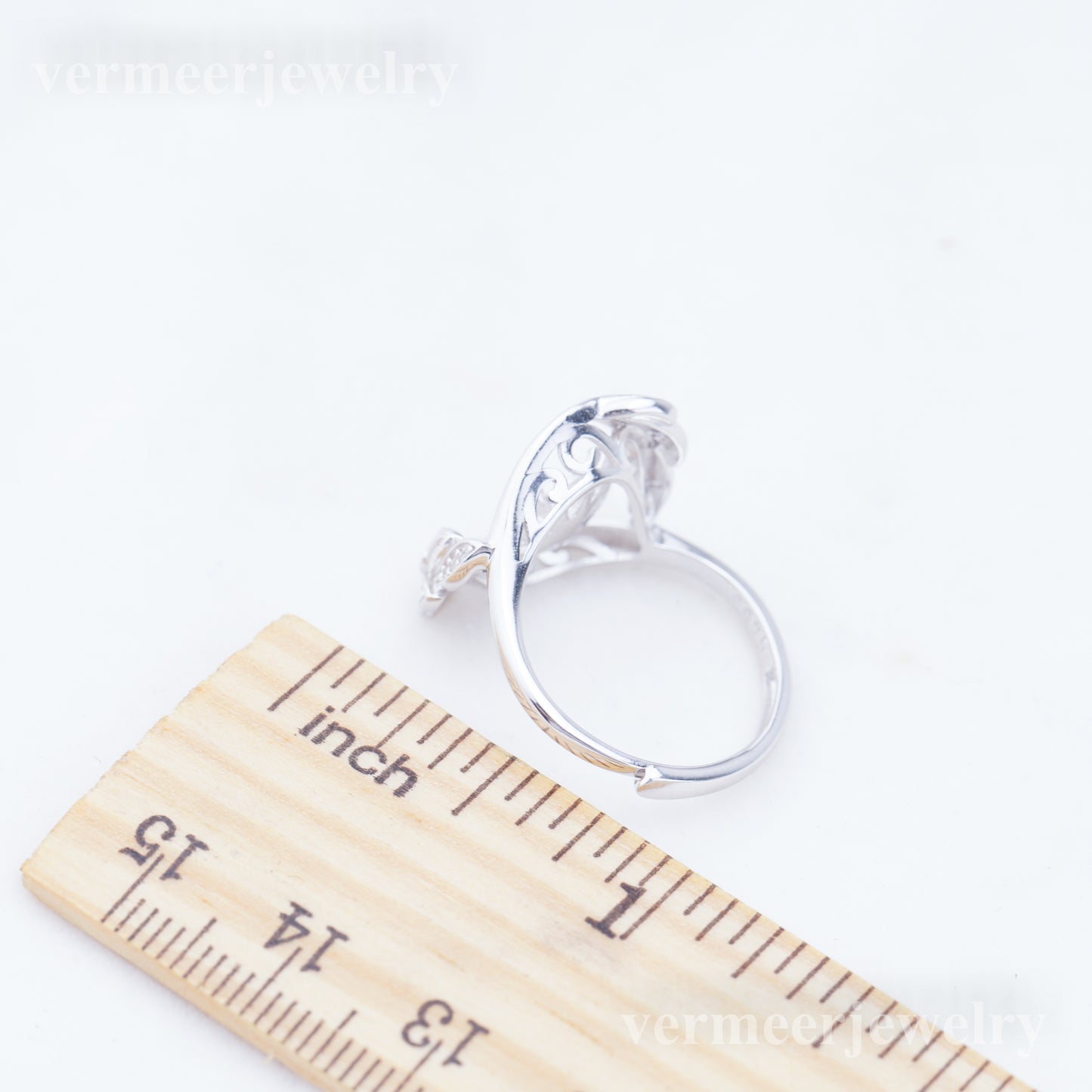 re010938 DIY 9-11mm Natural Freshwater pearl Ring accessory 925 sterling silver Adjustable size engagement ring for women