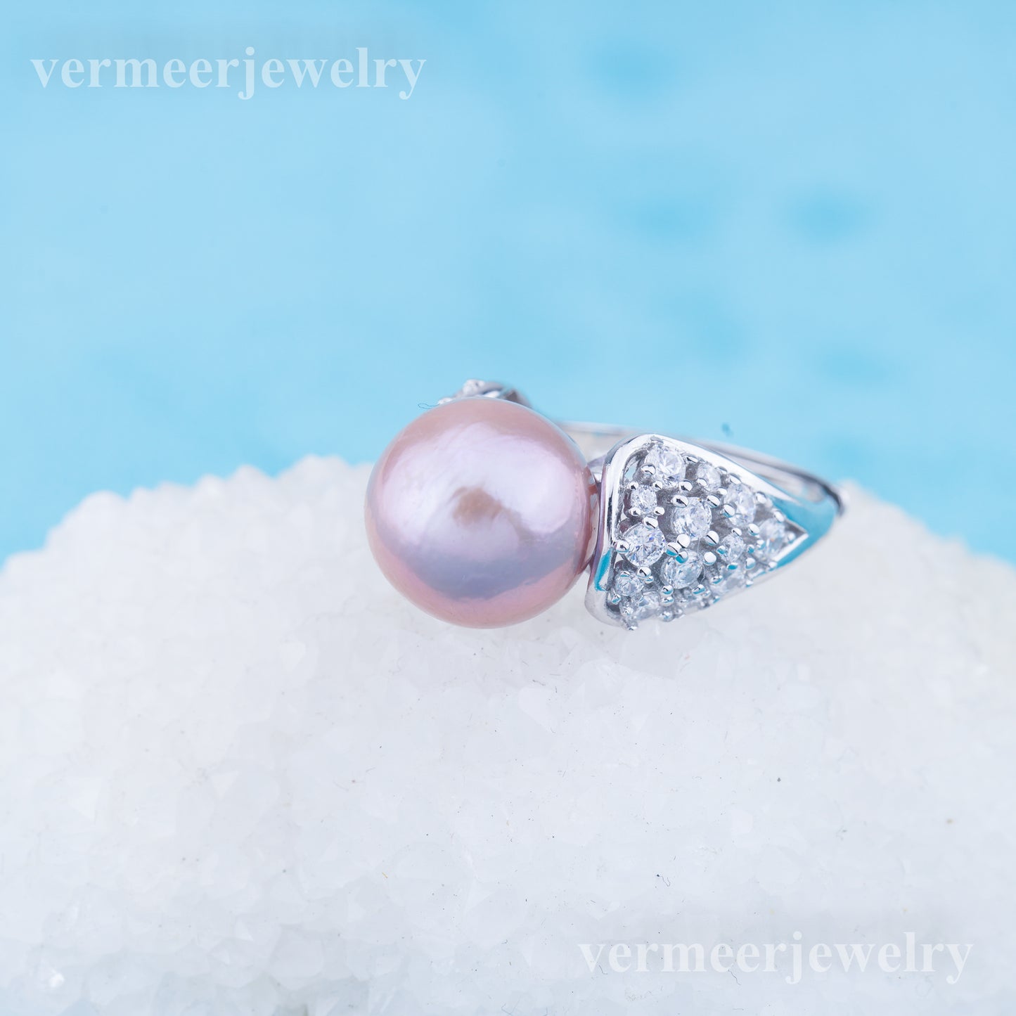 re010966 DIY 9-11mm Natural Freshwater pearl Ring accessory 925 sterling silver Adjustable size engagement ring for women