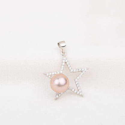 P010755 DIY 7-11mm Natural Freshwater pearl pendant accessory 925 sterling silver engagement jewelry necklace for women