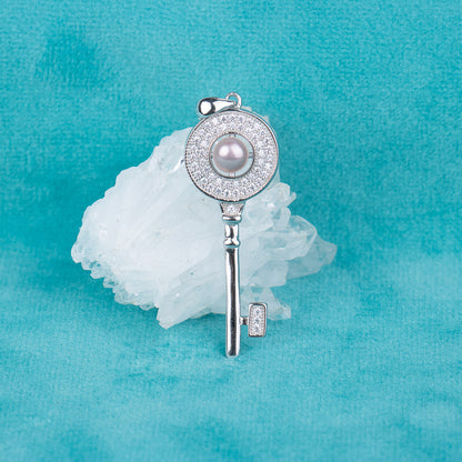 P030543 DIY 7-8mm Natural Freshwater pearl pendant accessory 925 sterling silver engagement jewelry necklace for women