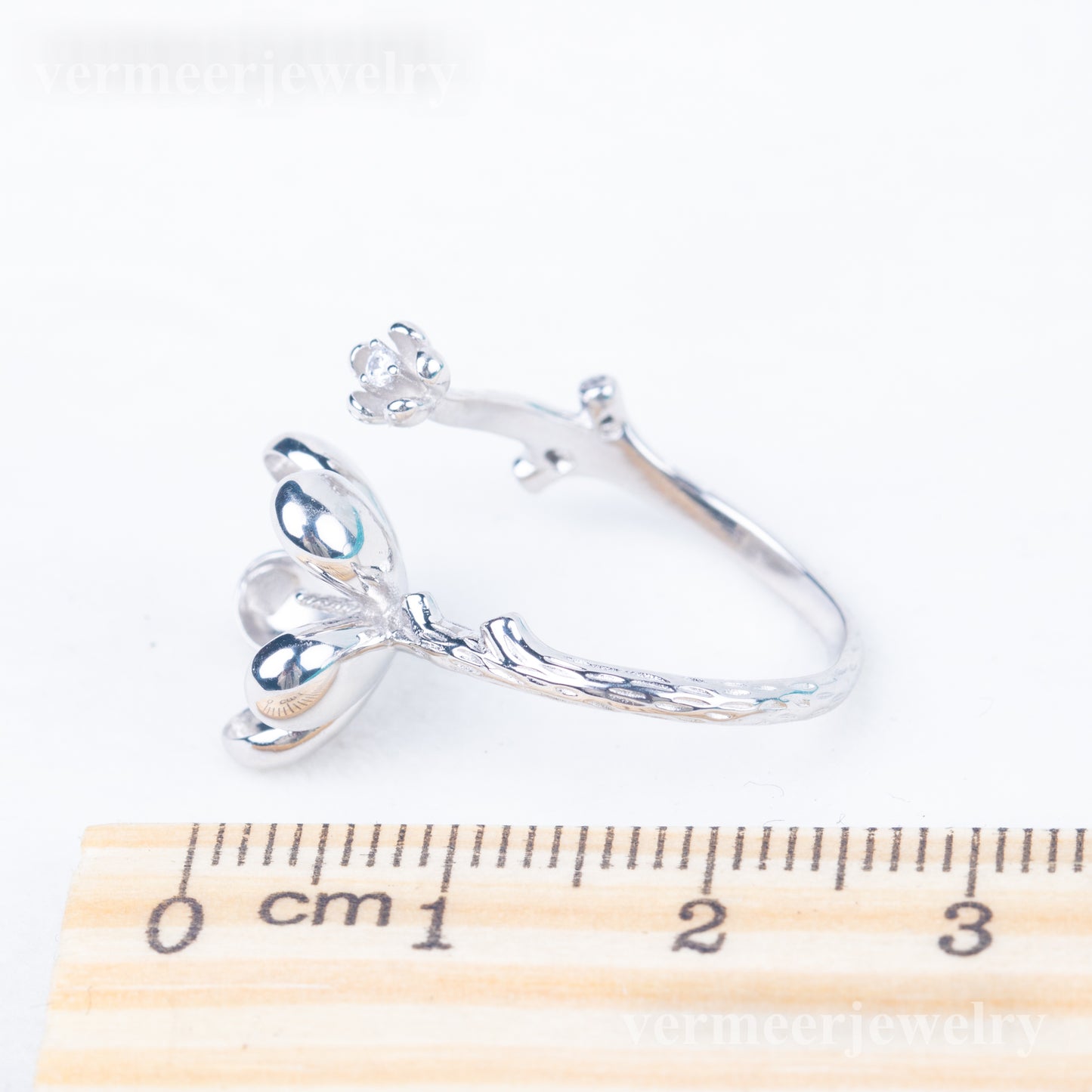r010838 DIY 7-8mm Natural Freshwater pearl Ring accessory 925 sterling silver Adjustable size engagement jewelry ring for women