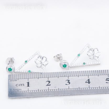 e010771 S925 pearl earring 925 sterling silver DIY 7-8mm Natural Freshwater pearl stud earring for women