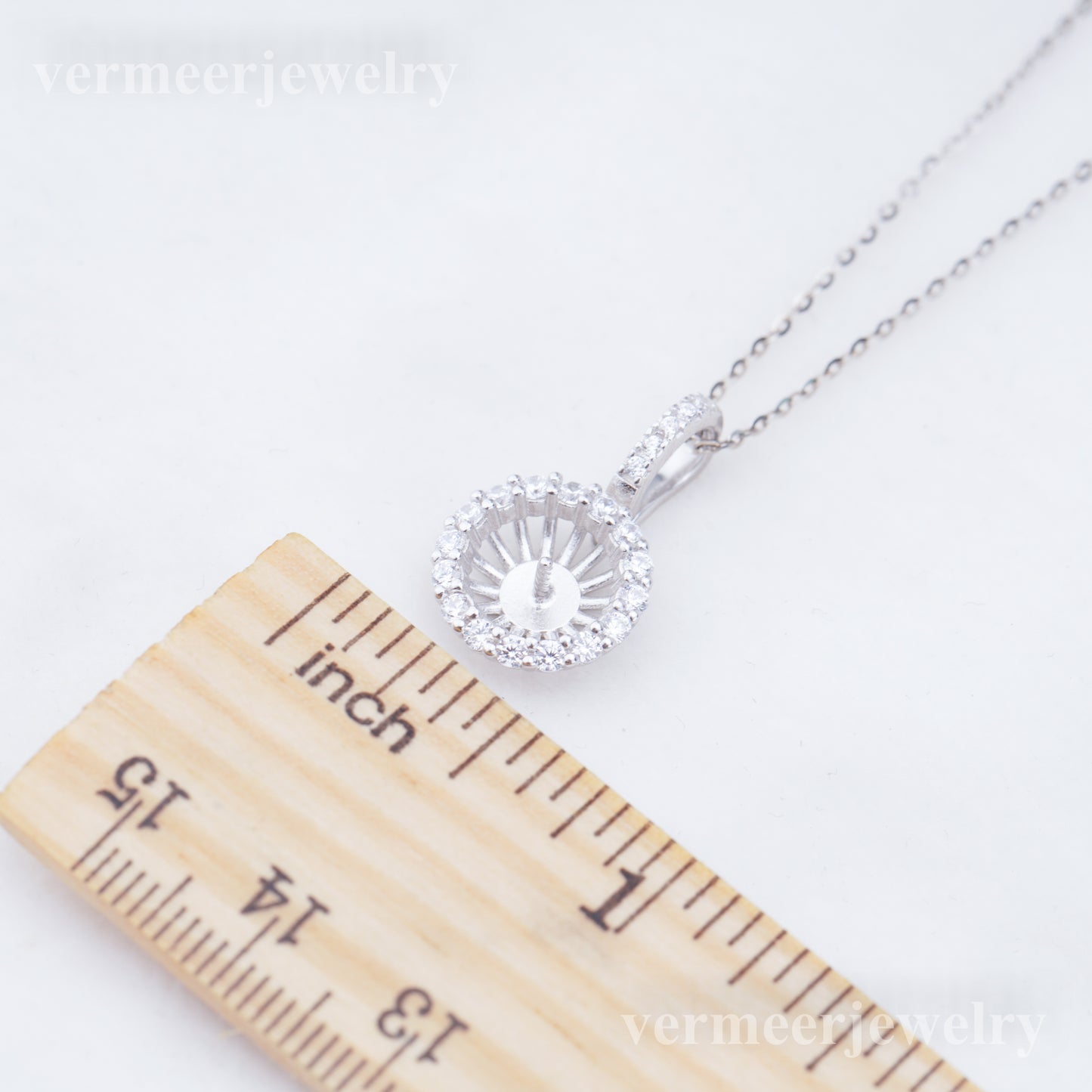 P011044 DIY 6-8mm Natural Freshwater pearl pendant accessory 925 sterling silver engagement jewelry necklace for women