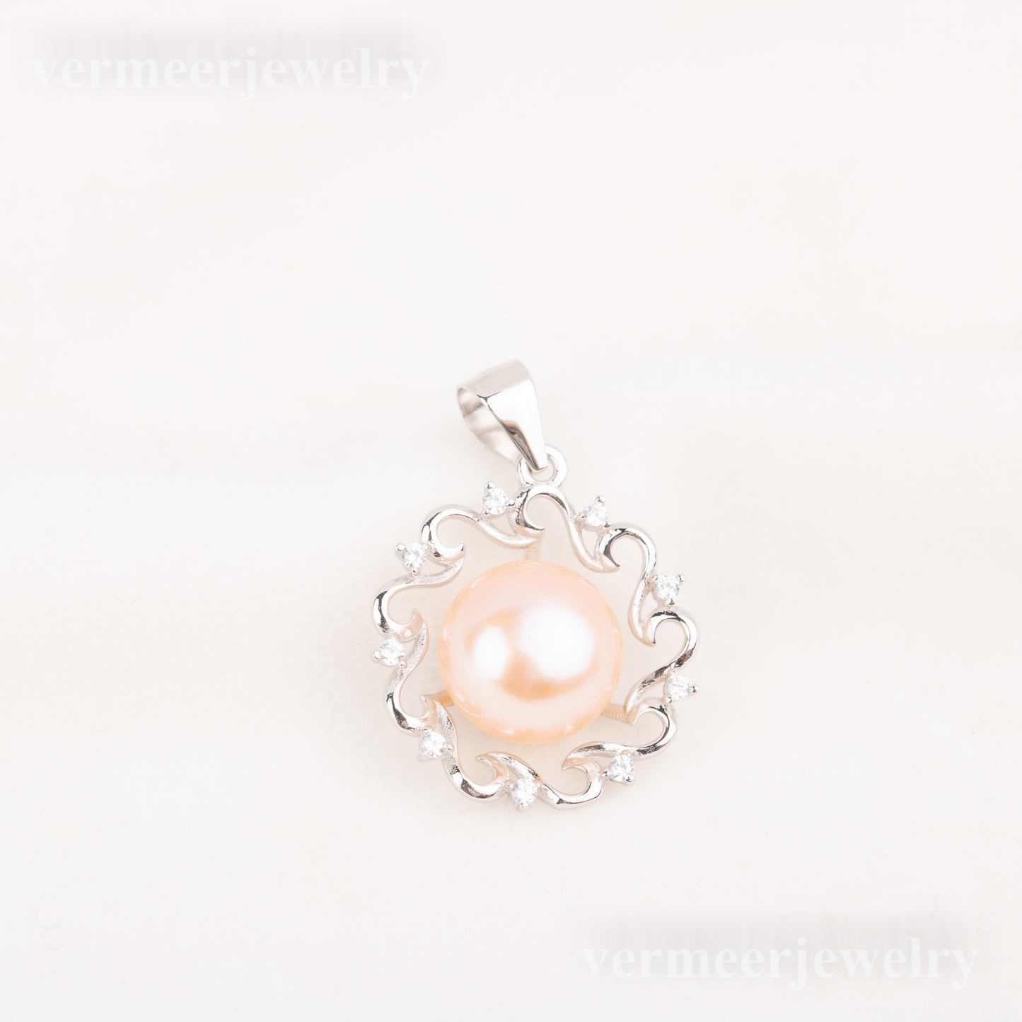 Pe010790 DIY 9-12mm Natural Freshwater pearl pendant accessory 925 sterling silver engagement jewelry necklace for women