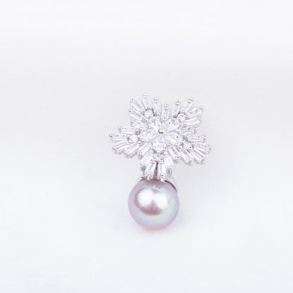 P010834 DIY 7-9mm Natural Freshwater pearl pendant accessory 925 sterling silver engagement jewelry necklace for women