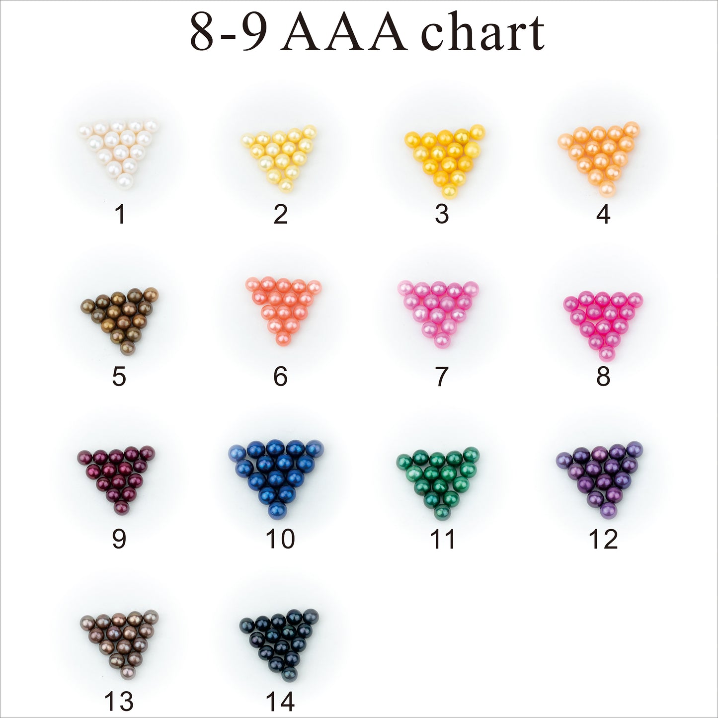 Wholesale 14colors 8-9mm AAAA grade loose freshwater pearl round shape no hole bead for pearl party