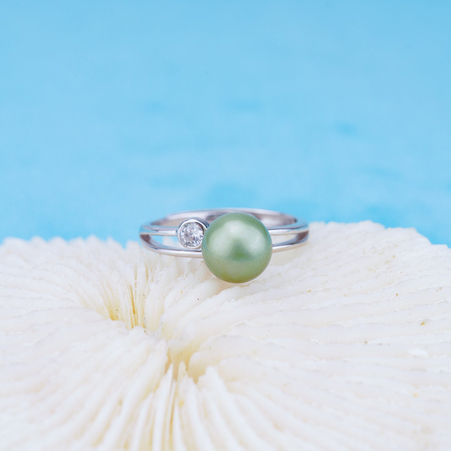 r010919 DIY 6-8mm Natural Freshwater pearl Ring accessory 925 sterling silver Adjustable size engagement jewelry ring for women
