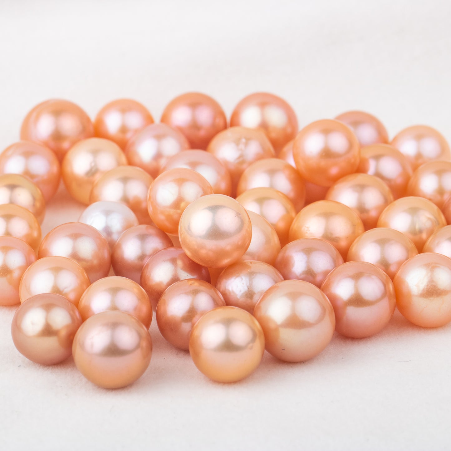 9-12mm cultured orange Edison Pearl High quality  loose freshwater pearl round shape