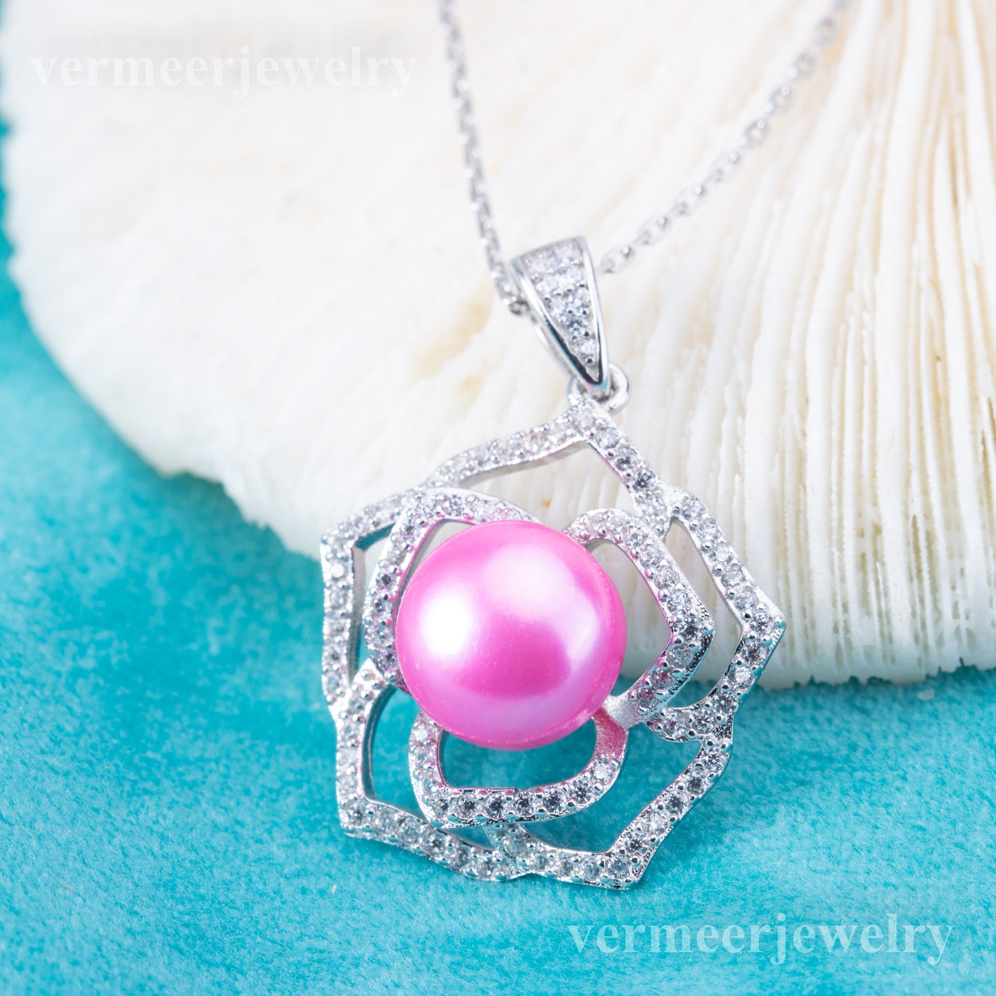 P010992 DIY 6-8mm Natural Freshwater pearl pendant accessory 925 sterling silver engagement jewelry necklace for women