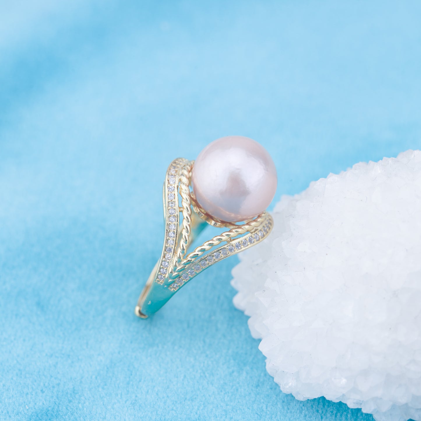 re010954 DIY 9-11mm Natural Freshwater pearl Ring accessory 925 sterling silver Adjustable size engagement ring for women