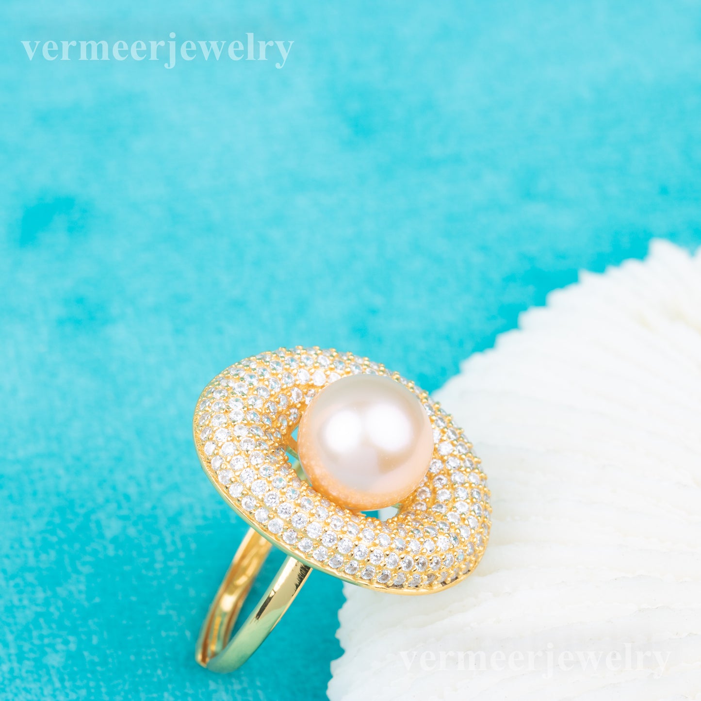 re010854DIY 9-11mm Natural Freshwater pearl Ring accessory 925 sterling silver Adjustable size engagement jewelry ring for women