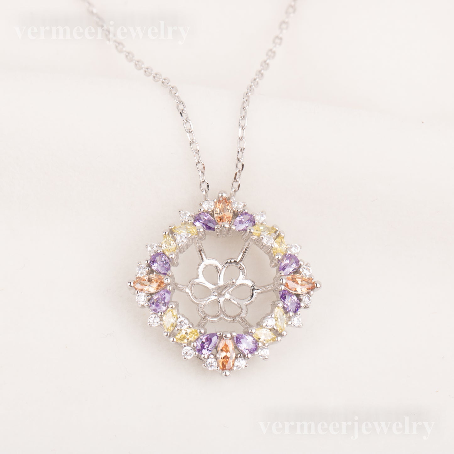 Pe010795 DIY 9-12mm Natural Freshwater pearl pendant accessory 925 sterling silver engagement jewelry necklace for women