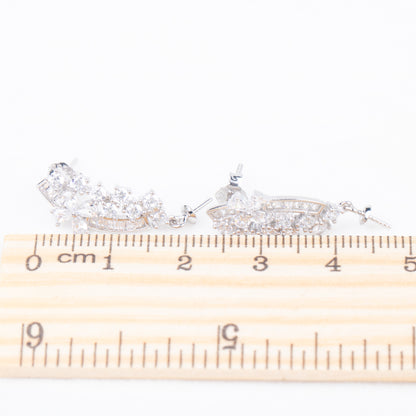 e010811 S925 pearl earring 925 sterling silver DIY 7-8mm Natural Freshwater pearl stud earring for women