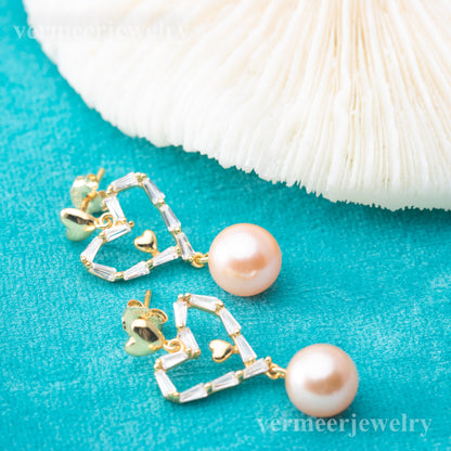 e010829S925 pearl earring 925 sterling silver DIY 7-8mm Natural Freshwater pearl stud earring for women