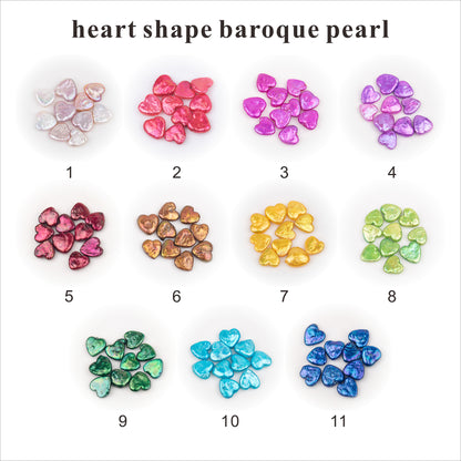 Wholesale 10colors 8-11mm loose freshwater heart shape baroque pearl no hole for pearl party