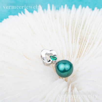 P010837 DIY 7-9mm Natural Freshwater pearl pendant accessory 925 sterling silver engagement jewelry necklace for women