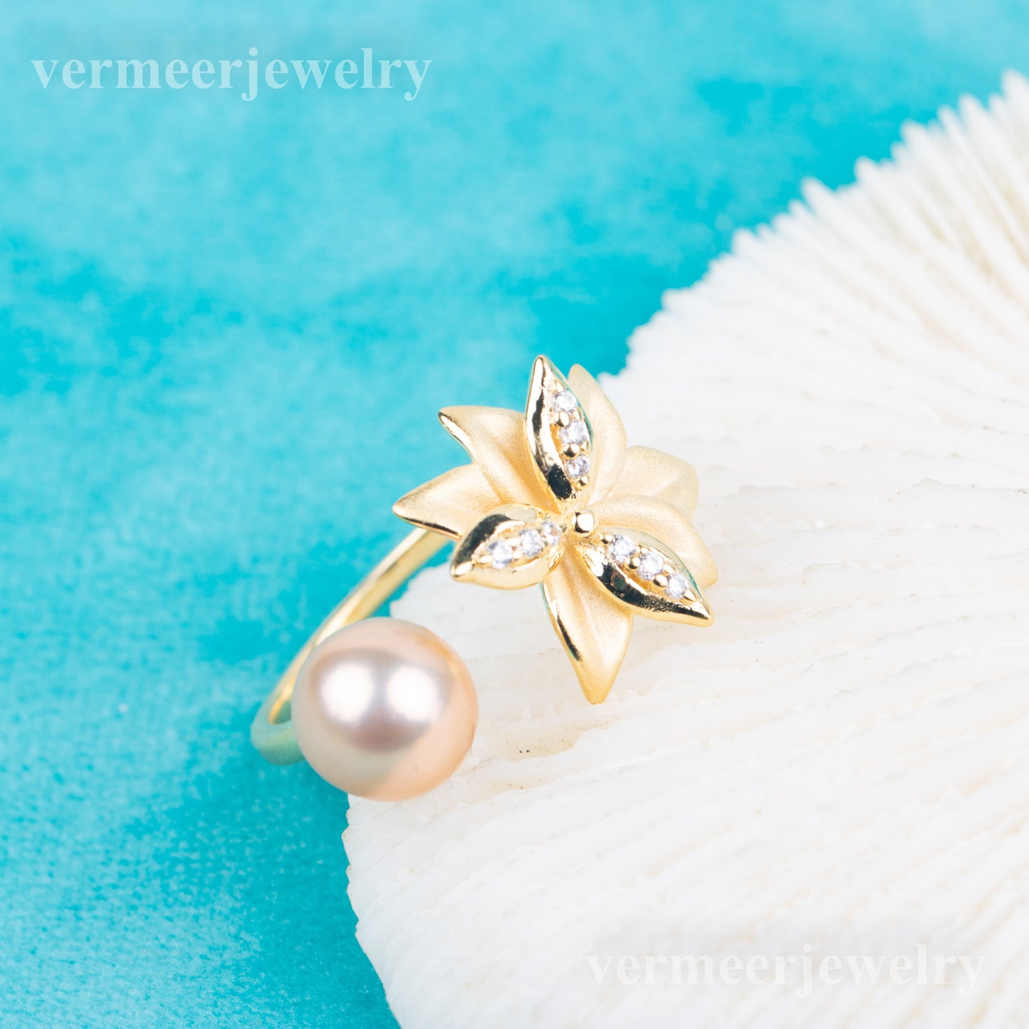 r040826 DIY 7-8mm Natural Freshwater pearl Ring accessory 925 sterling silver Adjustable size engagement jewelry ring for women