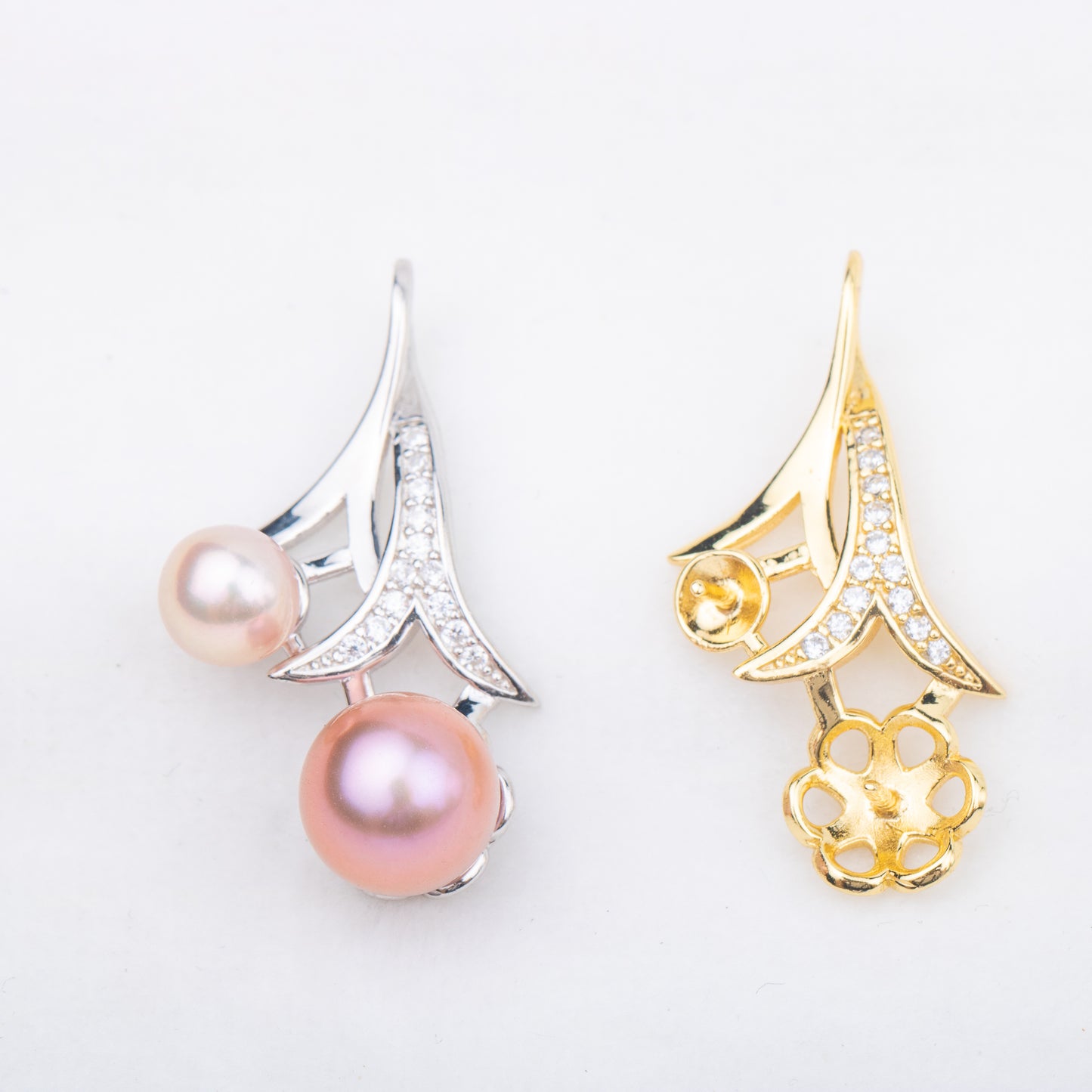 P010921 DIY 7-9mm Natural Freshwater pearl pendant accessory 925 sterling silver engagement jewelry necklace for women