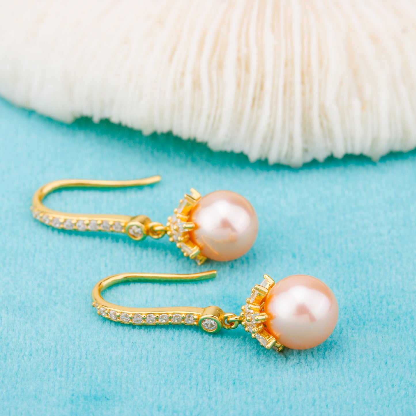 e010852 S925 pearl earring 925 sterling silver DIY 7-8mm Natural Freshwater pearl stud earring for women