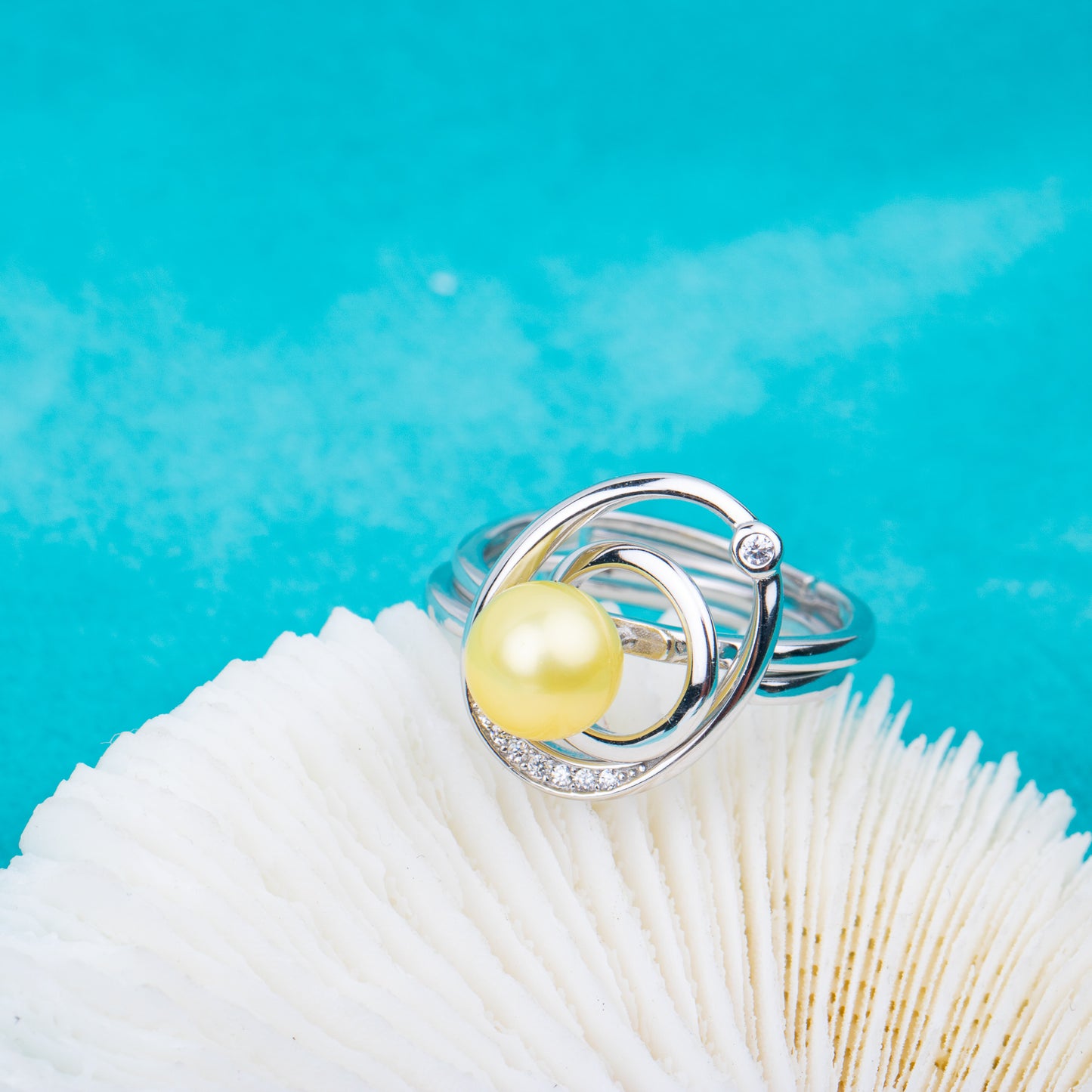 r040706 DIY 7-8mm Natural Freshwater pearl Ring accessory 925 sterling silver 2 in 1 ring for women