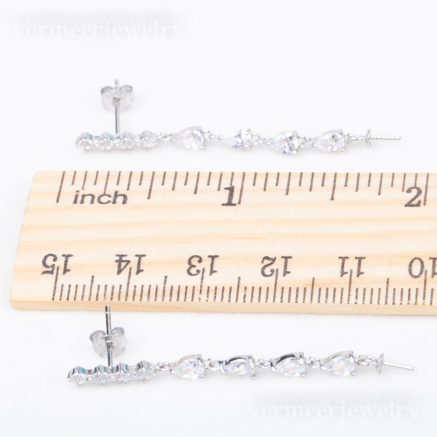 e010818 S925 pearl earring 925 sterling silver DIY 7-8mm Natural Freshwater pearl stud earring for women