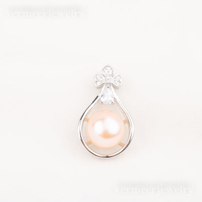 Pe010786 DIY 9-12mm Natural Freshwater pearl pendant accessory 925 sterling silver engagement jewelry necklace for women