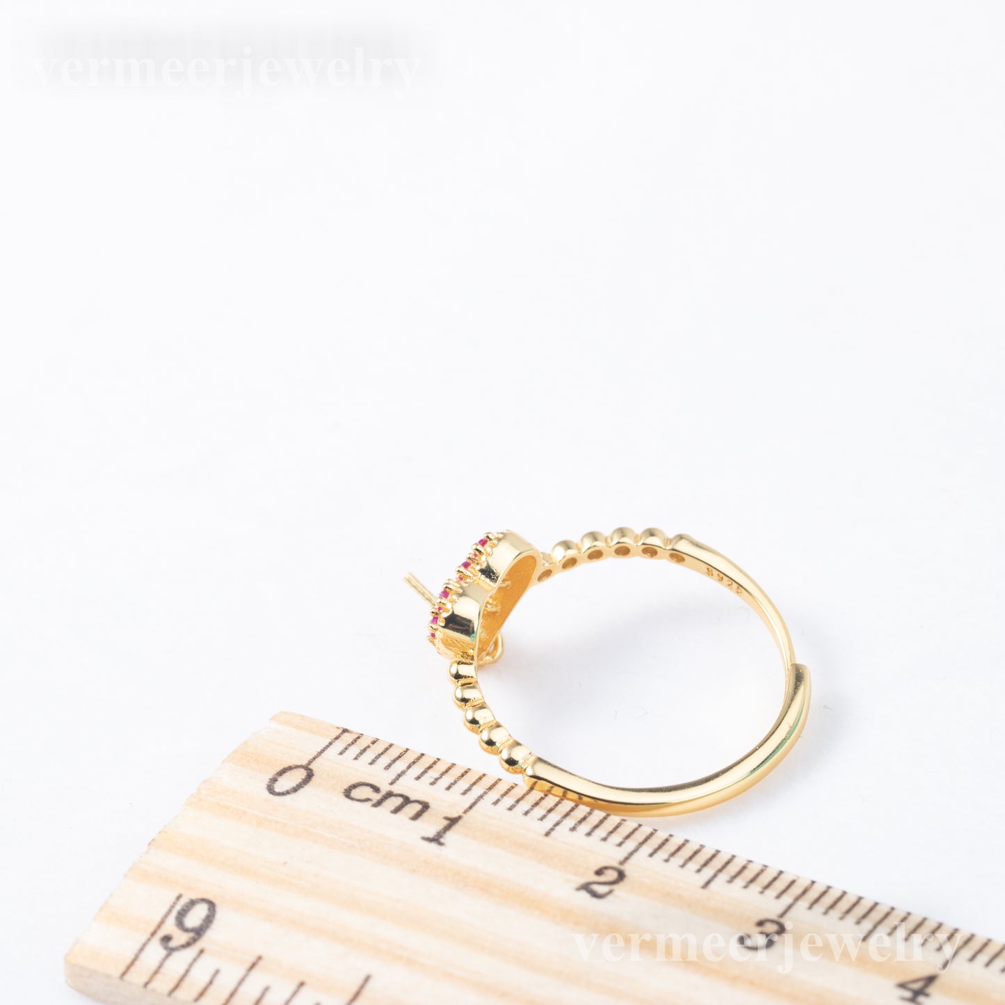 r010869 DIY 6-8mm Natural Freshwater pearl Ring accessory 925 sterling silver Adjustable size engagement jewelry ring for women