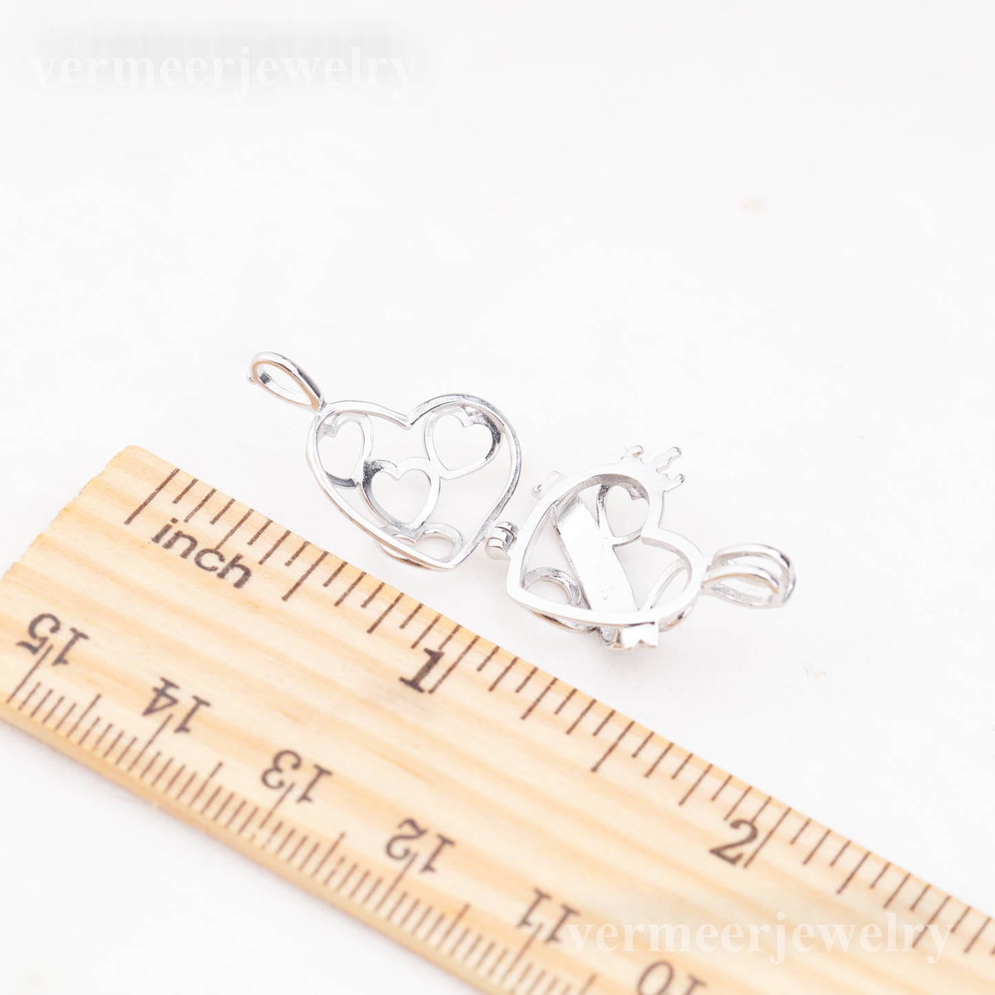 C030103 sterling silver Freshwater pearl cage pendant necklace jewelry locket for pearl party