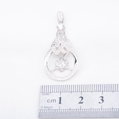 P010917 DIY 7-9mm Natural Freshwater pearl pendant accessory 925 sterling silver engagement jewelry necklace for women