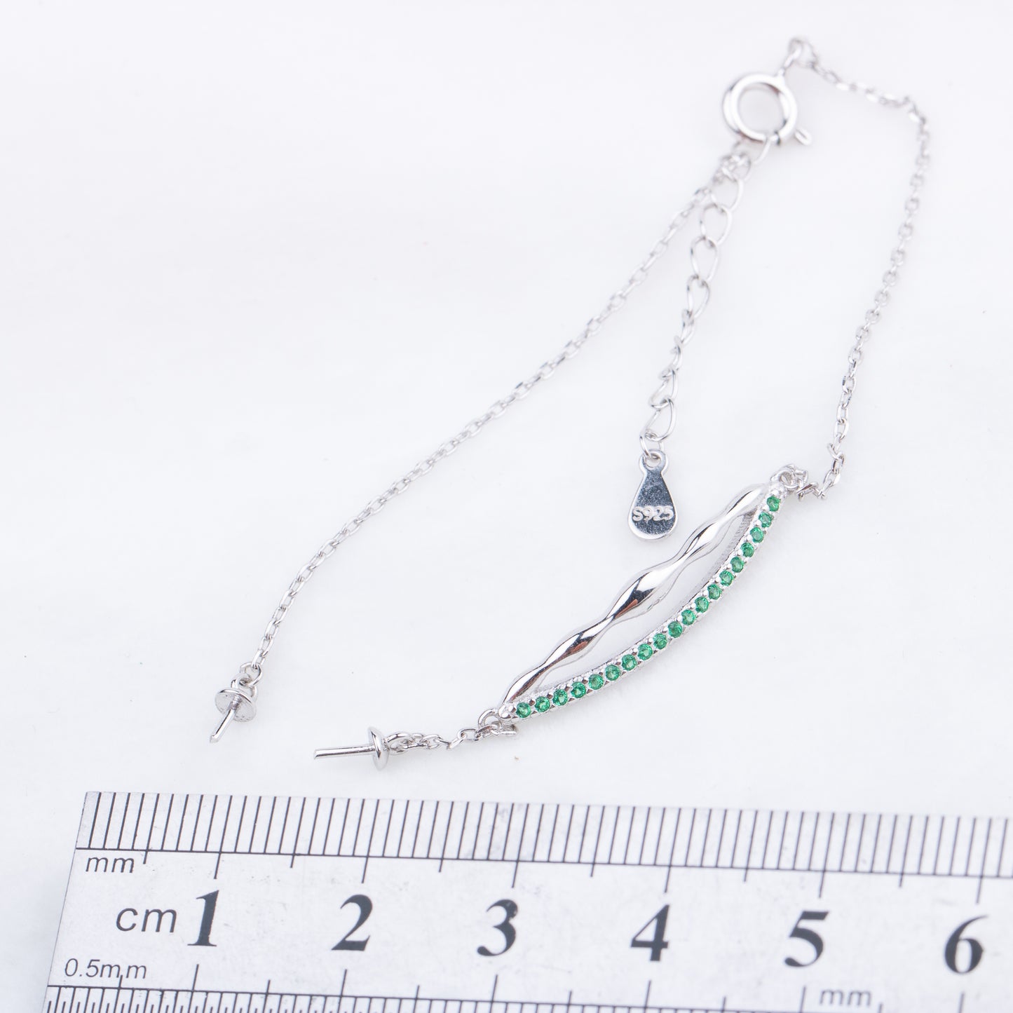 b010187  DIY 7-8mm Natural Freshwater pearl bracelet accessory 925 sterling silver adjustable chain bracelet for women