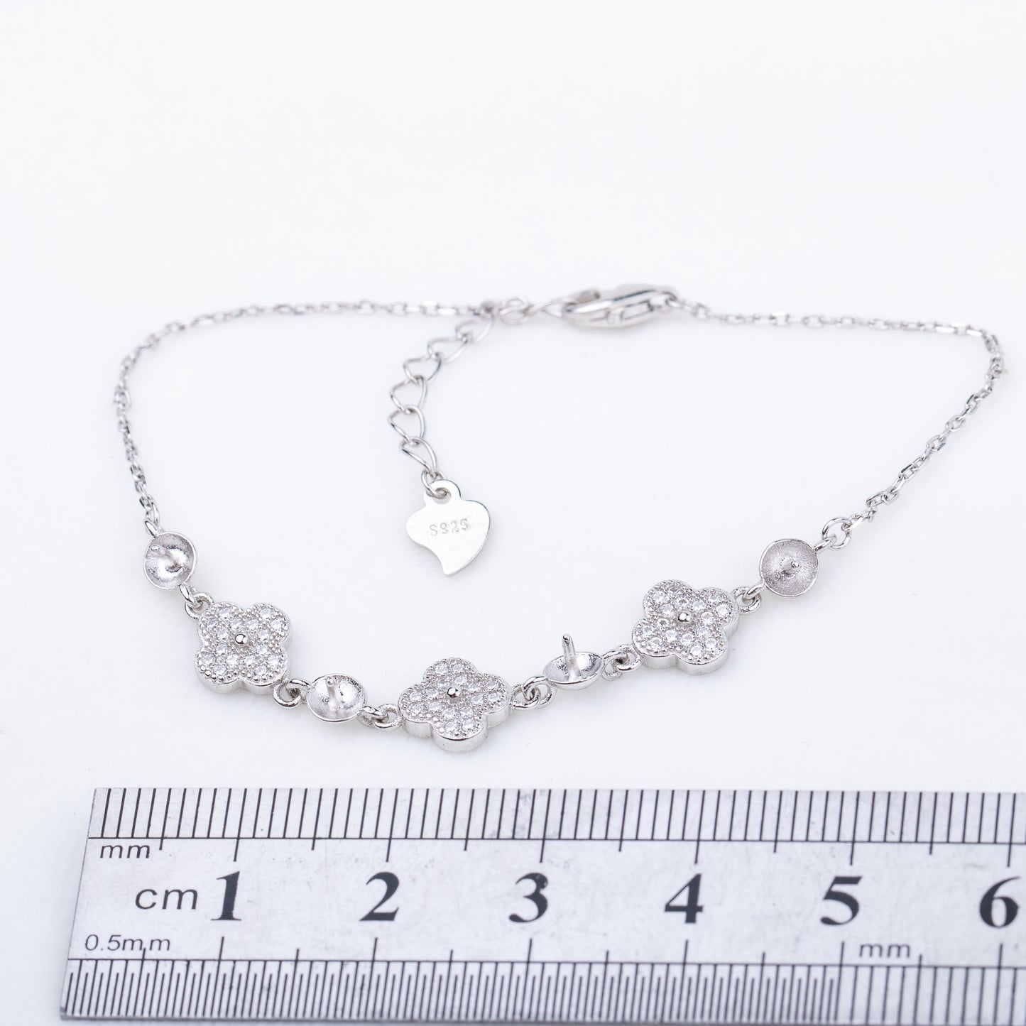 b030190 DIY 7-8mm Natural Freshwater pearl bracelet accessory 925 sterling silver adjustable chain bracelet for women