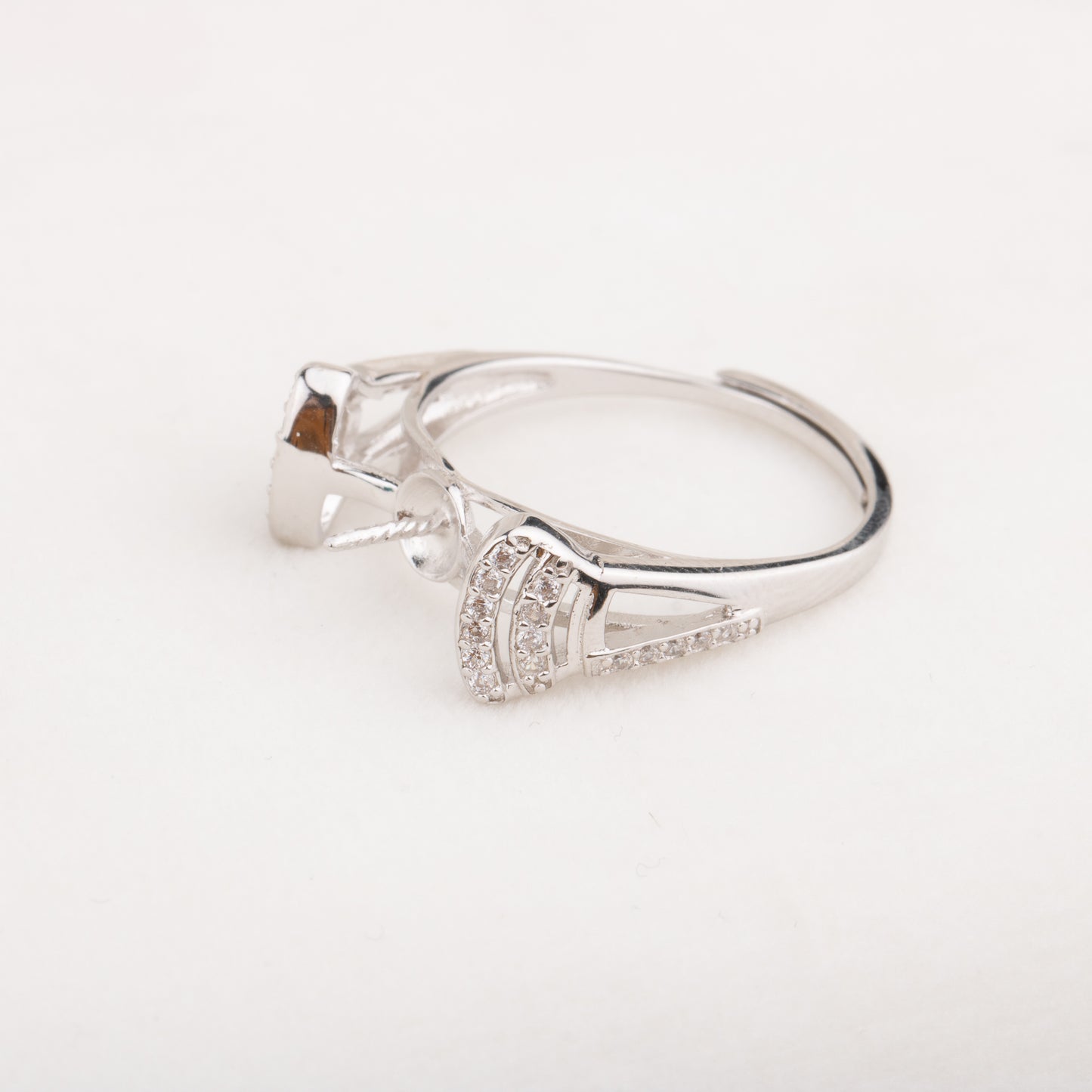 re010650 DIY 9-11mm Natural Freshwater pearl Ring accessory 925 sterling silver Adjustable size engagement ring for women
