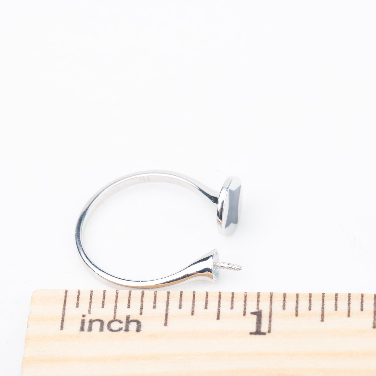 r010845 DIY 7-8mm Natural Freshwater pearl Ring accessory 925 sterling silver Adjustable size engagement jewelry ring for women