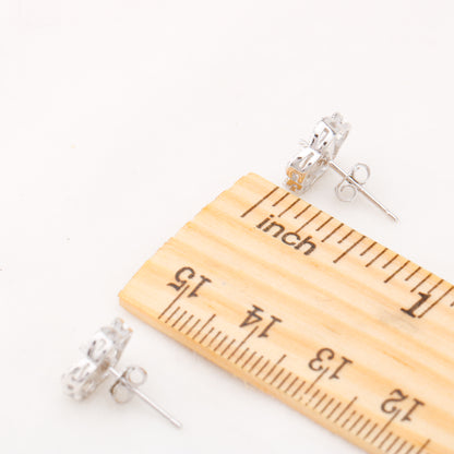 e010872 S925 pearl earring 925 sterling silver DIY 7-8mm Natural Freshwater pearl stud earring for women