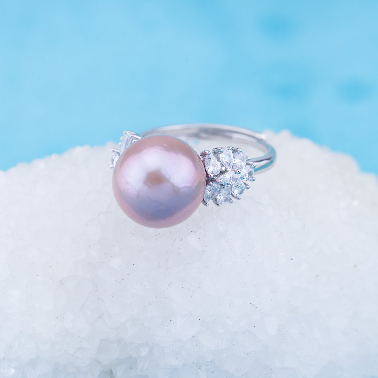 re010962 DIY 9-11mm Natural Freshwater pearl Ring accessory 925 sterling silver Adjustable size engagement ring for women
