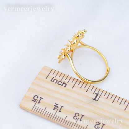 re010926 DIY 9-11mm Natural Freshwater pearl Ring accessory 925 sterling silver Adjustable size engagement ring for women