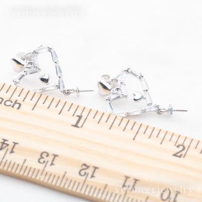 e010829S925 pearl earring 925 sterling silver DIY 7-8mm Natural Freshwater pearl stud earring for women