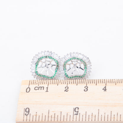 e010793 S925 pearl earring 925 sterling silver DIY 7-8mm Natural Freshwater pearl stud earring for women