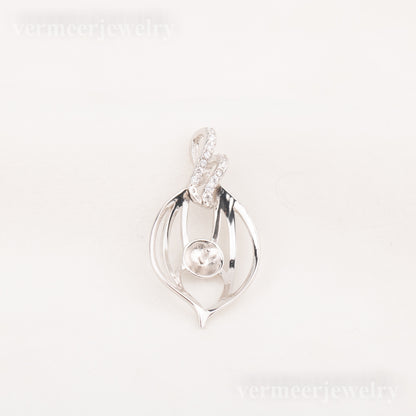 Pe010785 DIY 9-12mm Natural Freshwater pearl pendant accessory 925 sterling silver engagement jewelry necklace for women