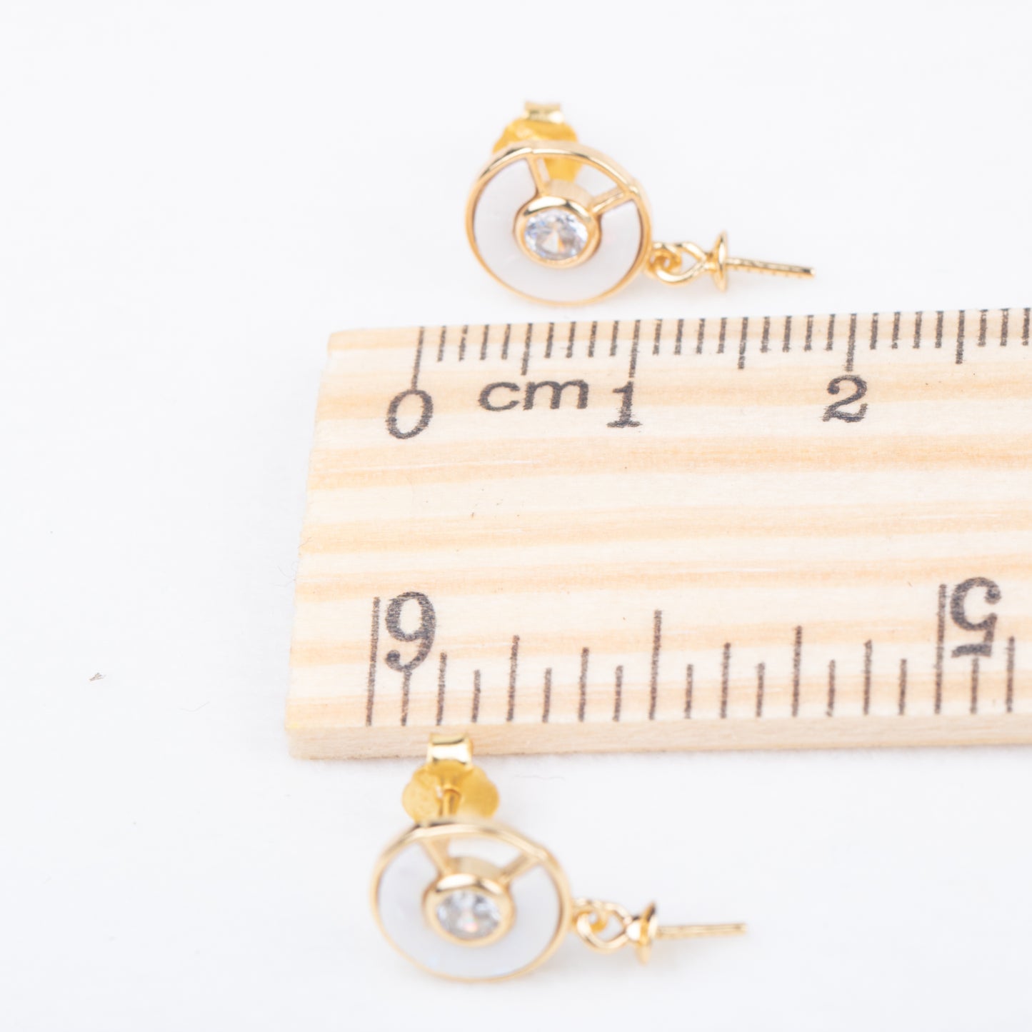 e010803 S925 pearl earring 925 sterling silver DIY 7-8mm Natural Freshwater pearl stud earring for women