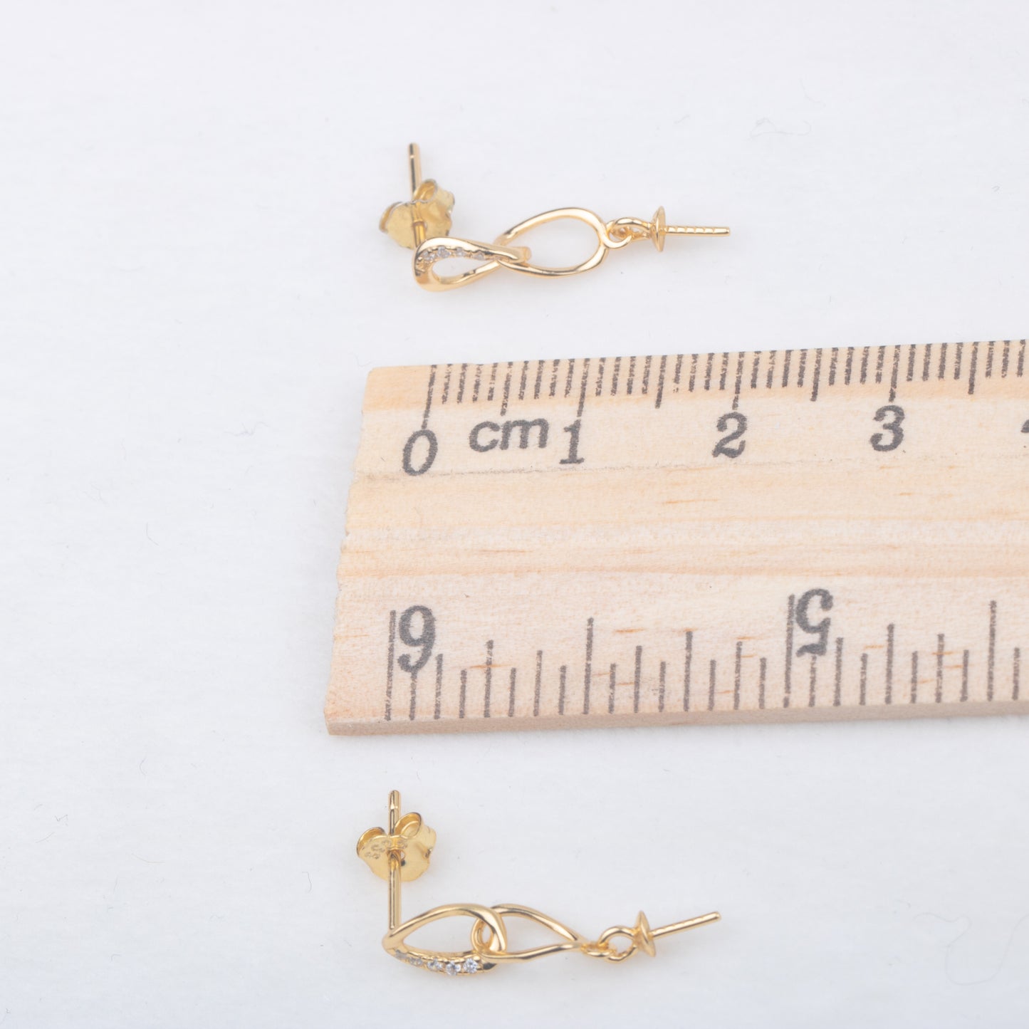 e010772 S925 pearl earring 925 sterling silver DIY 7-8mm Natural Freshwater pearl stud earring for women