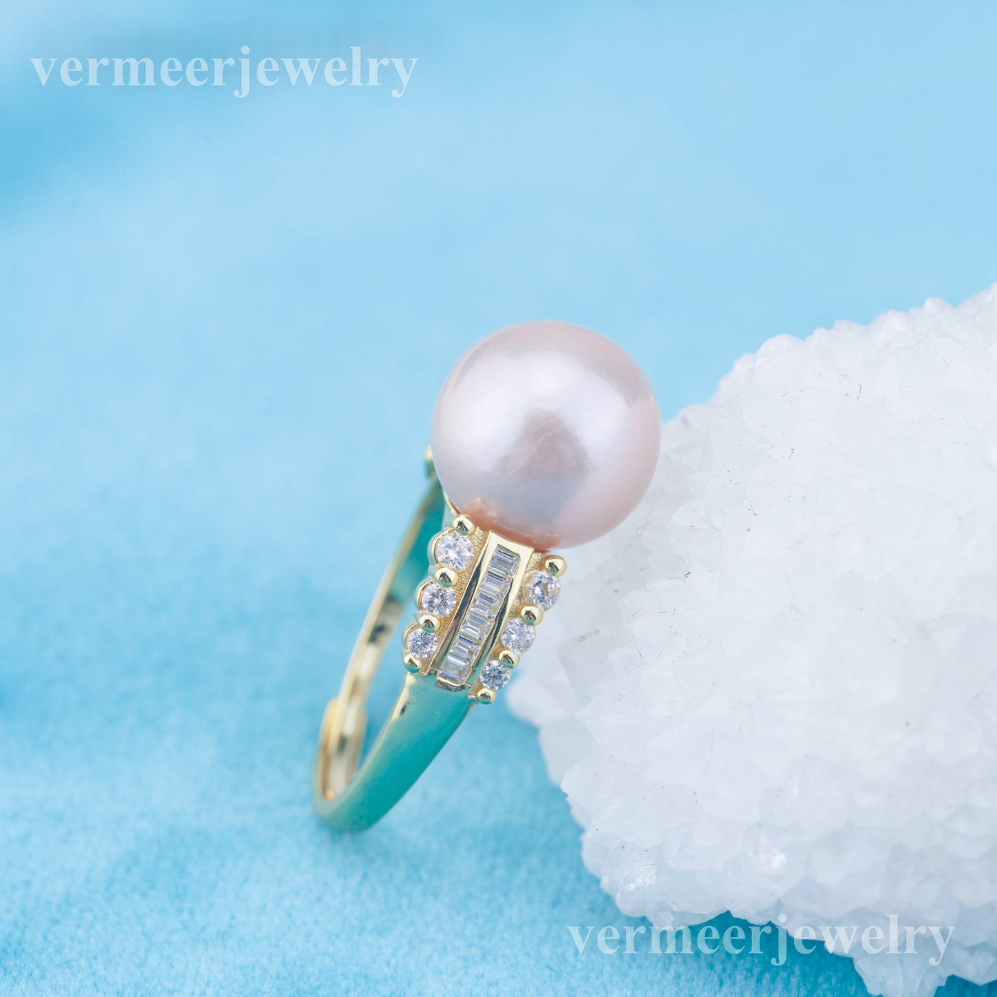 re010950 DIY 9-11mm Natural Freshwater pearl Ring accessory 925 sterling silver Adjustable size engagement ring for women