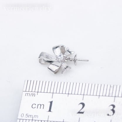 P010846 DIY 7-9mm Natural Freshwater pearl pendant accessory 925 sterling silver engagement jewelry necklace for women