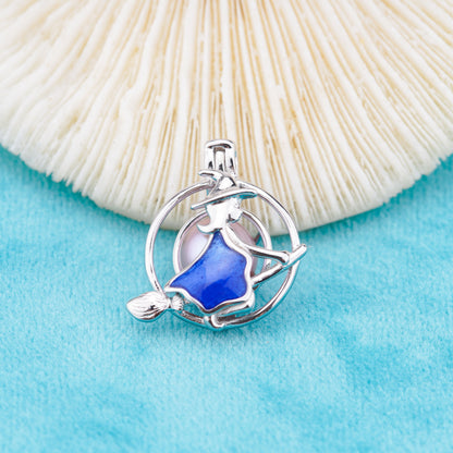 C030106 sterling silver Freshwater pearl cage pendant necklace jewelry locket for pearl party