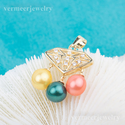 P010835 DIY 7-9mm Natural Freshwater pearl pendant accessory 925 sterling silver engagement jewelry necklace for women